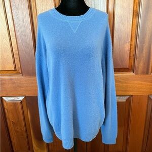 John Ashford Sweater 100% Cashmere Blue Pull Over Large Preppy Vintage Hong Kong